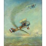John V Nash, British 20th century, inscribed verso 'Oct 27th 1918, Major W G Barker flying a