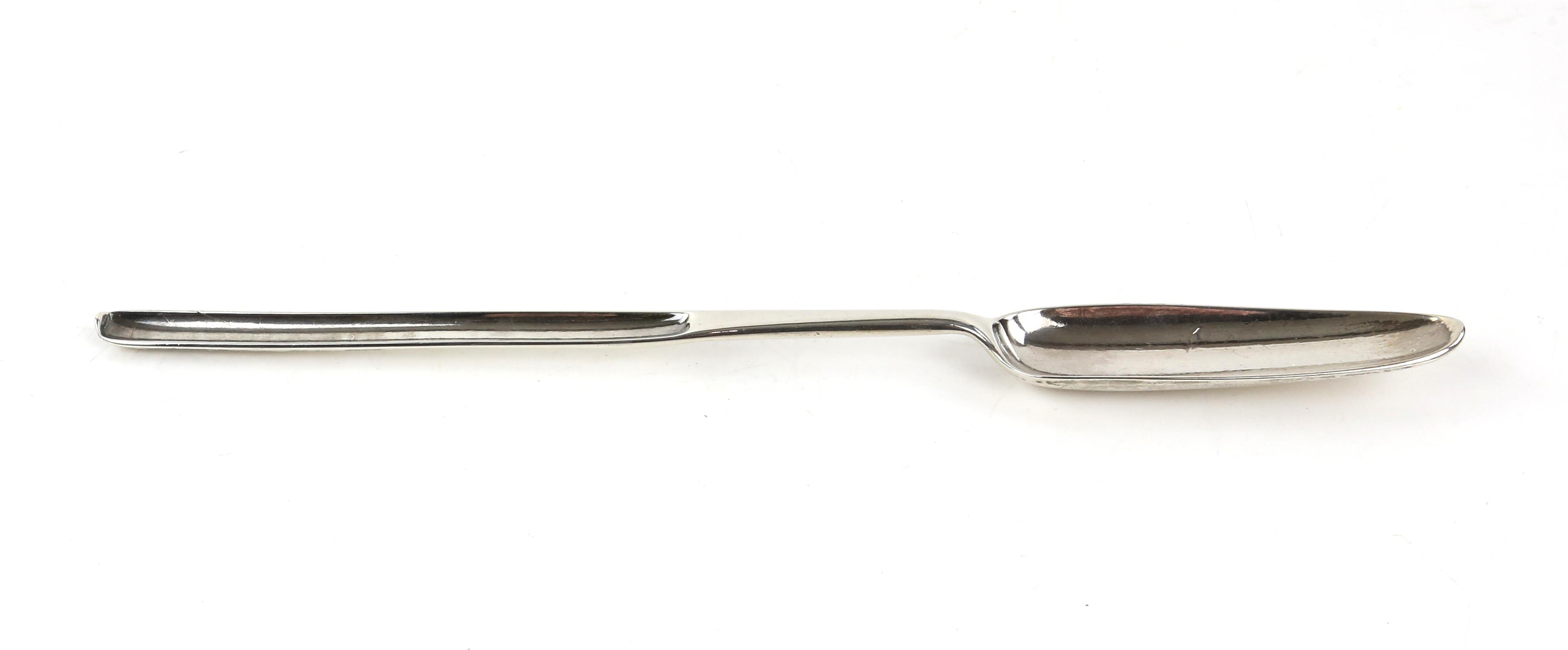 George III silver marrow scoop of typical form London 1766, by John Munn and a silver lobster pick - Image 2 of 5