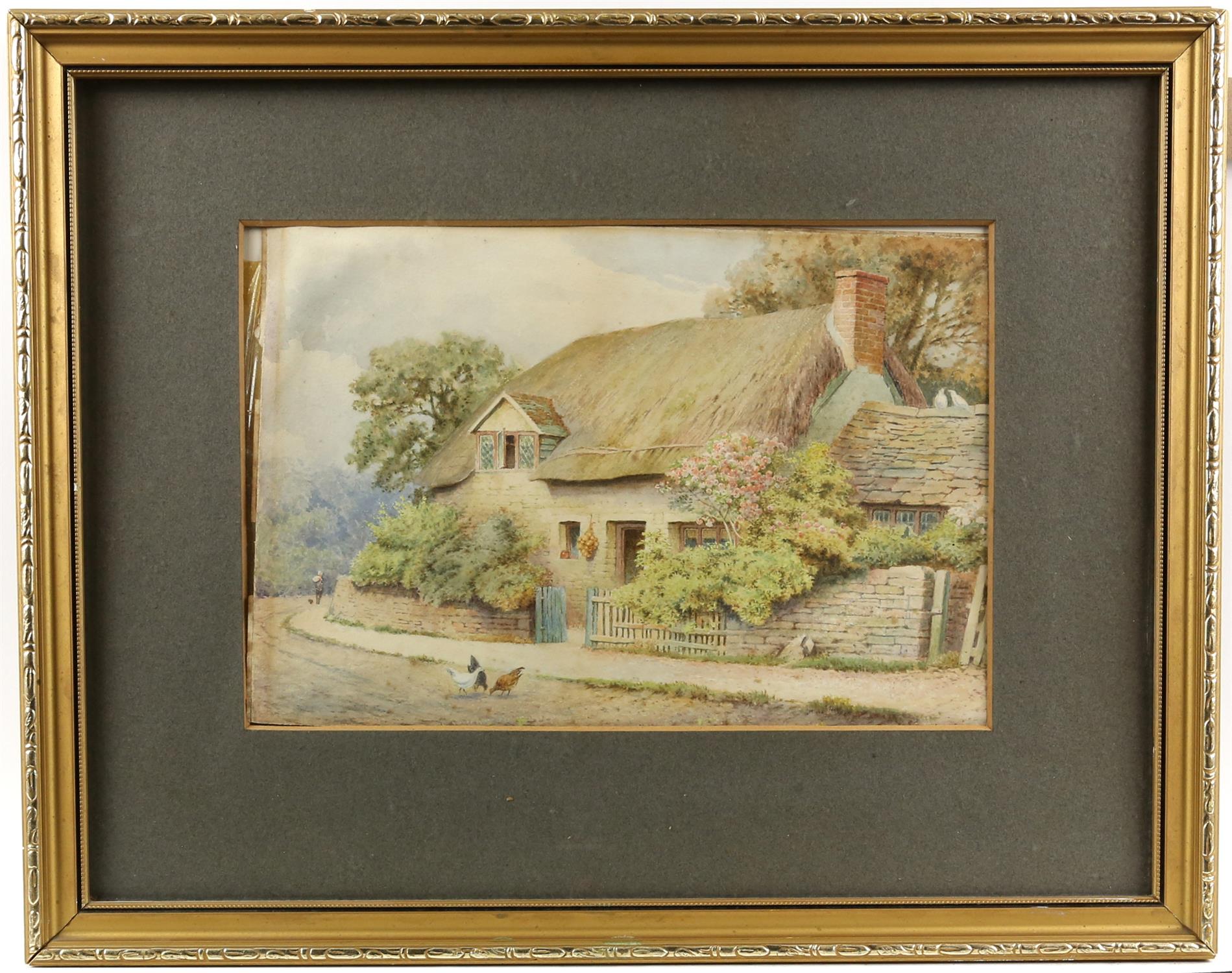 Manner of Helen Allingham. Country cottage, watercolour. 19 x 28.5cm. - Image 2 of 2