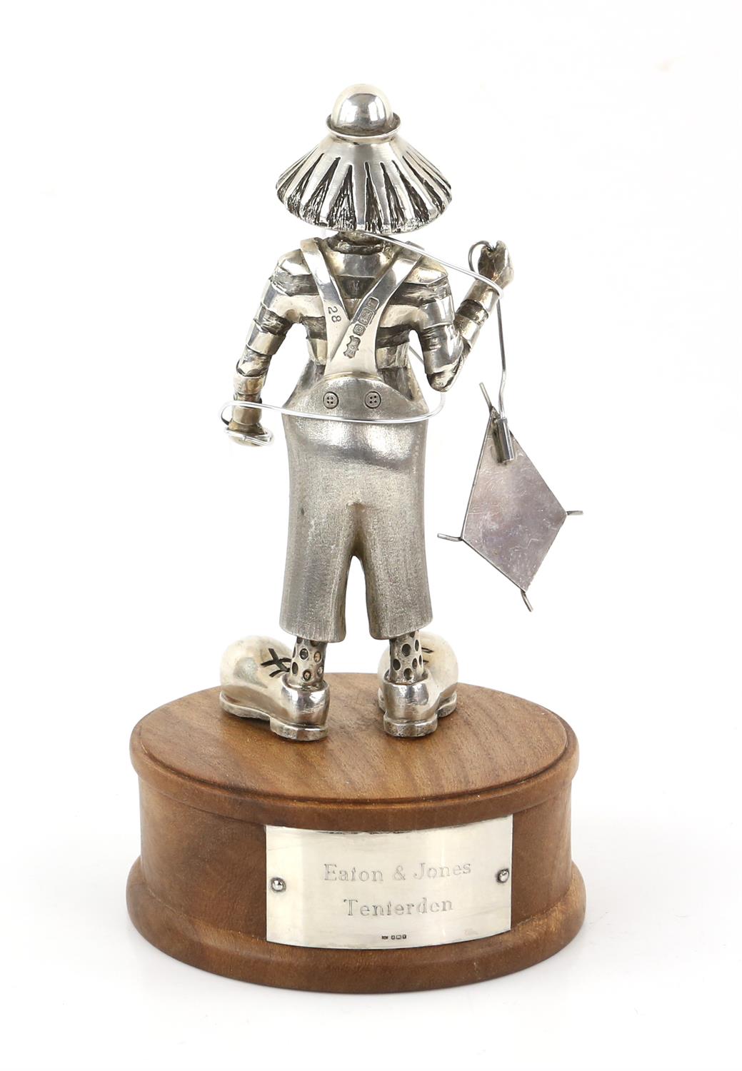 Silver and enamel clown with a kite, by Eaton & Jones, Tenterden, Sheffield 1993 to commemorate the - Image 4 of 5