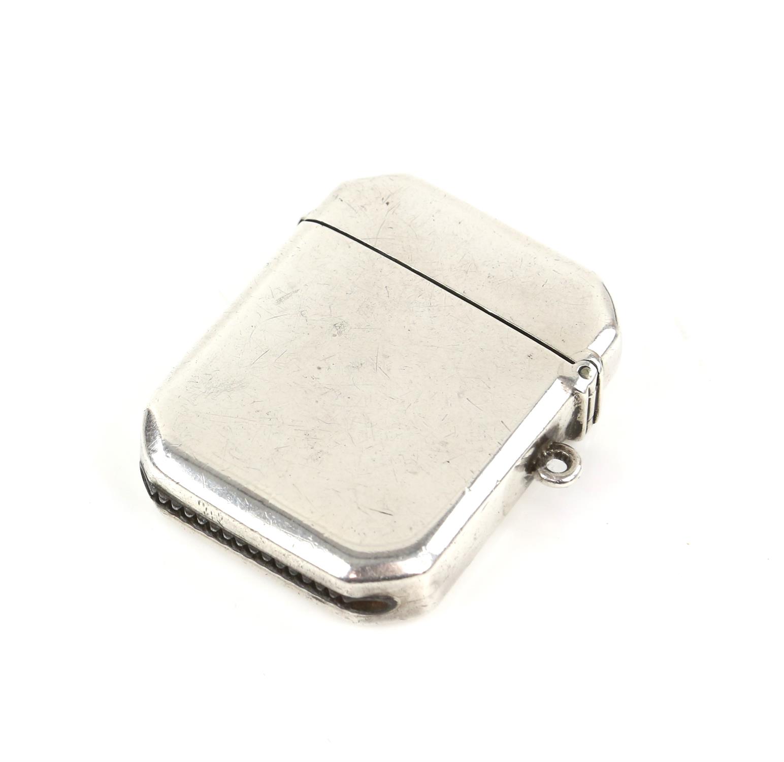 Silver octagonal form vesta case with bright cut image of a Kangaroo by Stewart Dawson and Co Ltd, - Image 2 of 3