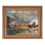 Les White (20th century British). Hampton Court Palace, oil on board, signed and dated 'Oct.