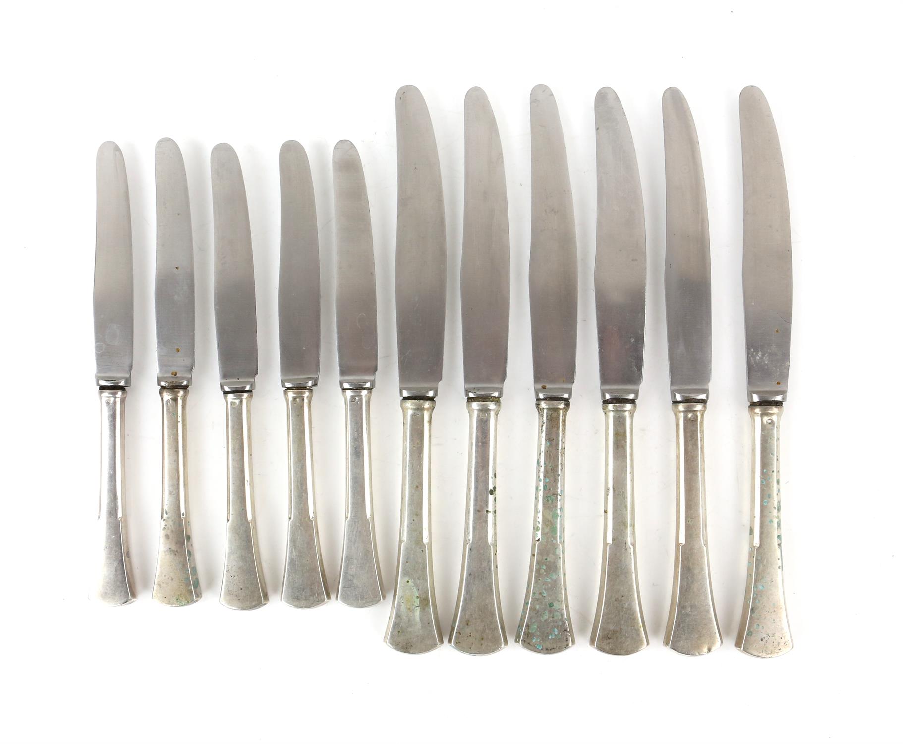 Part canteen of Austrian silver cutlery comprising, serving spoon, 8 table forks, 11 desert forks, - Image 3 of 5