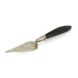 Trowel form jet handle silver bookmark