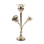 Silver epergne with four tulip shaped vases, Birmingham 1921, makers mark rubbed, 7.4oz 224gm,