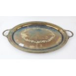 Silver plated dish with applied foliage handle on round foot, various silver plated cutlery etc.,