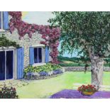 Guy le Corre, French 20th/21st century, 'Villa a Mougins', signed, titled verso, oil on canvas,