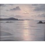 Roger de la Corbiere, British 1893-1974, seascape with rocks, signed, oil on canvas, 44.5 x 53.5cm,