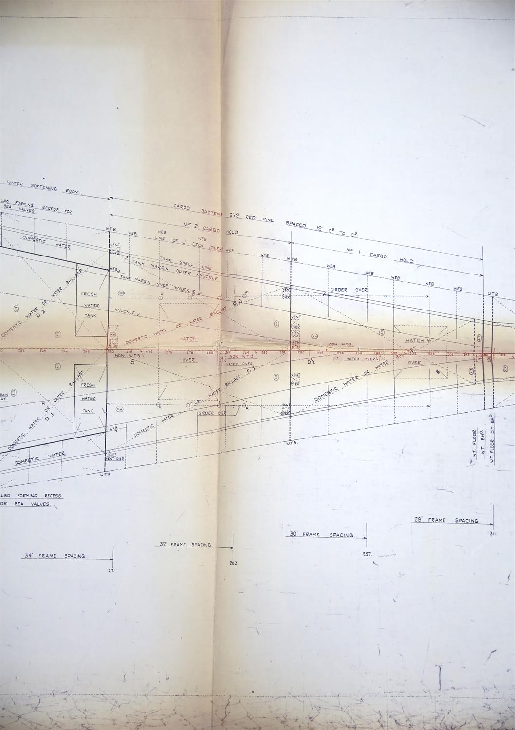 Full set of wartime deck plans for RMS Queen Mary, comprising 14 deck plans, each 2ft x 11ft and a - Image 39 of 80