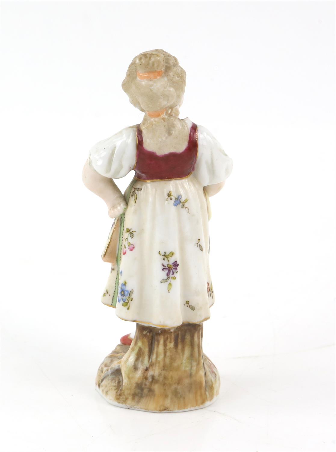 Pair of Volkstedt figures, boy with a flower pot and a girl holding up her apron, 10. - Image 5 of 24