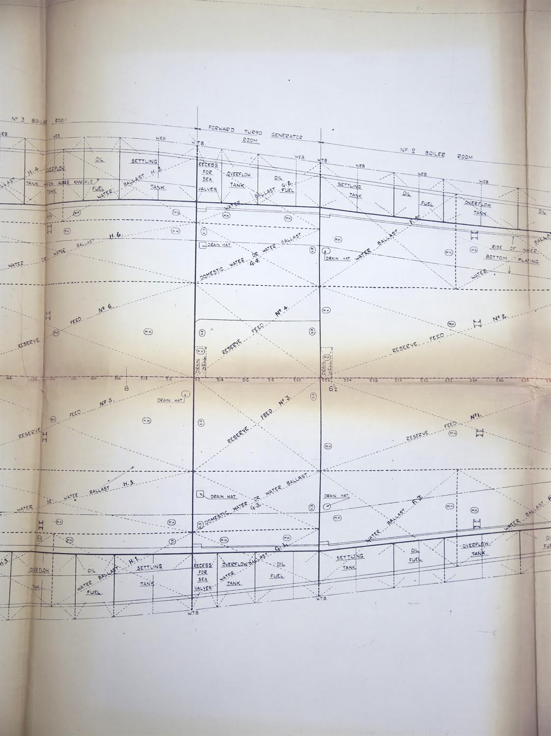 Full set of wartime deck plans for RMS Queen Mary, comprising 14 deck plans, each 2ft x 11ft and a - Image 41 of 80