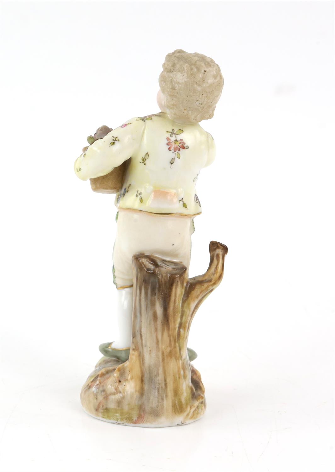 Pair of Volkstedt figures, boy with a flower pot and a girl holding up her apron, 10. - Image 9 of 24