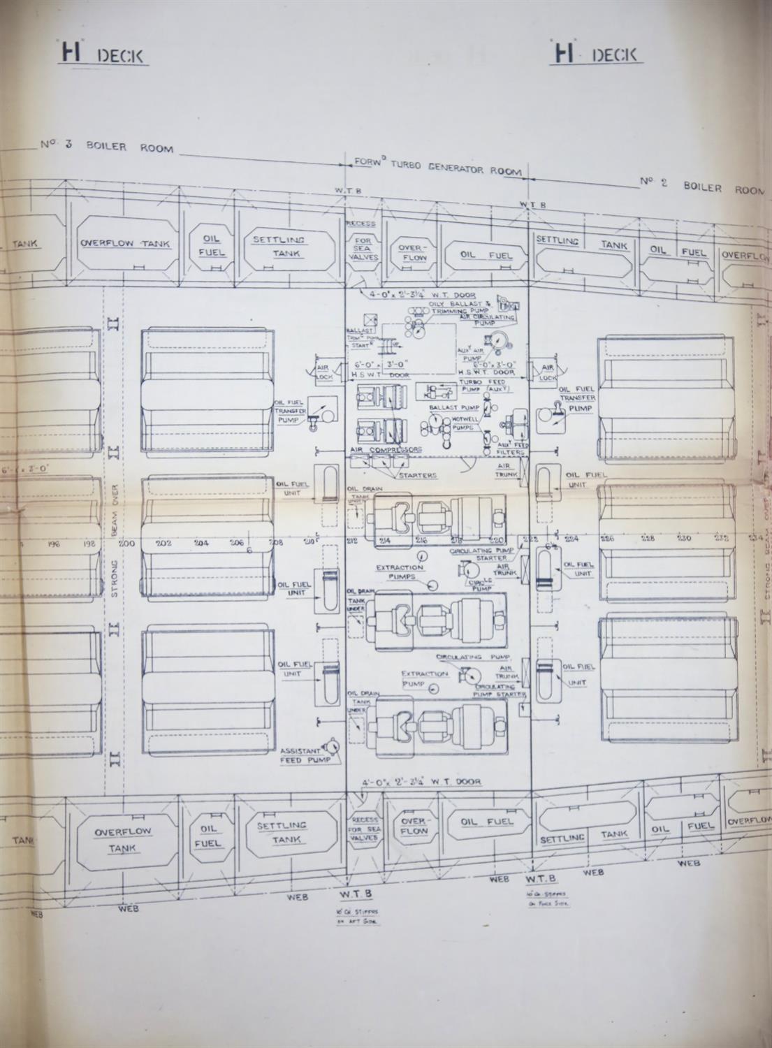 Full set of wartime deck plans for RMS Queen Mary, comprising 14 deck plans, each 2ft x 11ft and a - Image 16 of 80