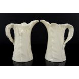 Two Royal Worcester leaf jugs, circa 1920s, green printed marks to base, h15cm