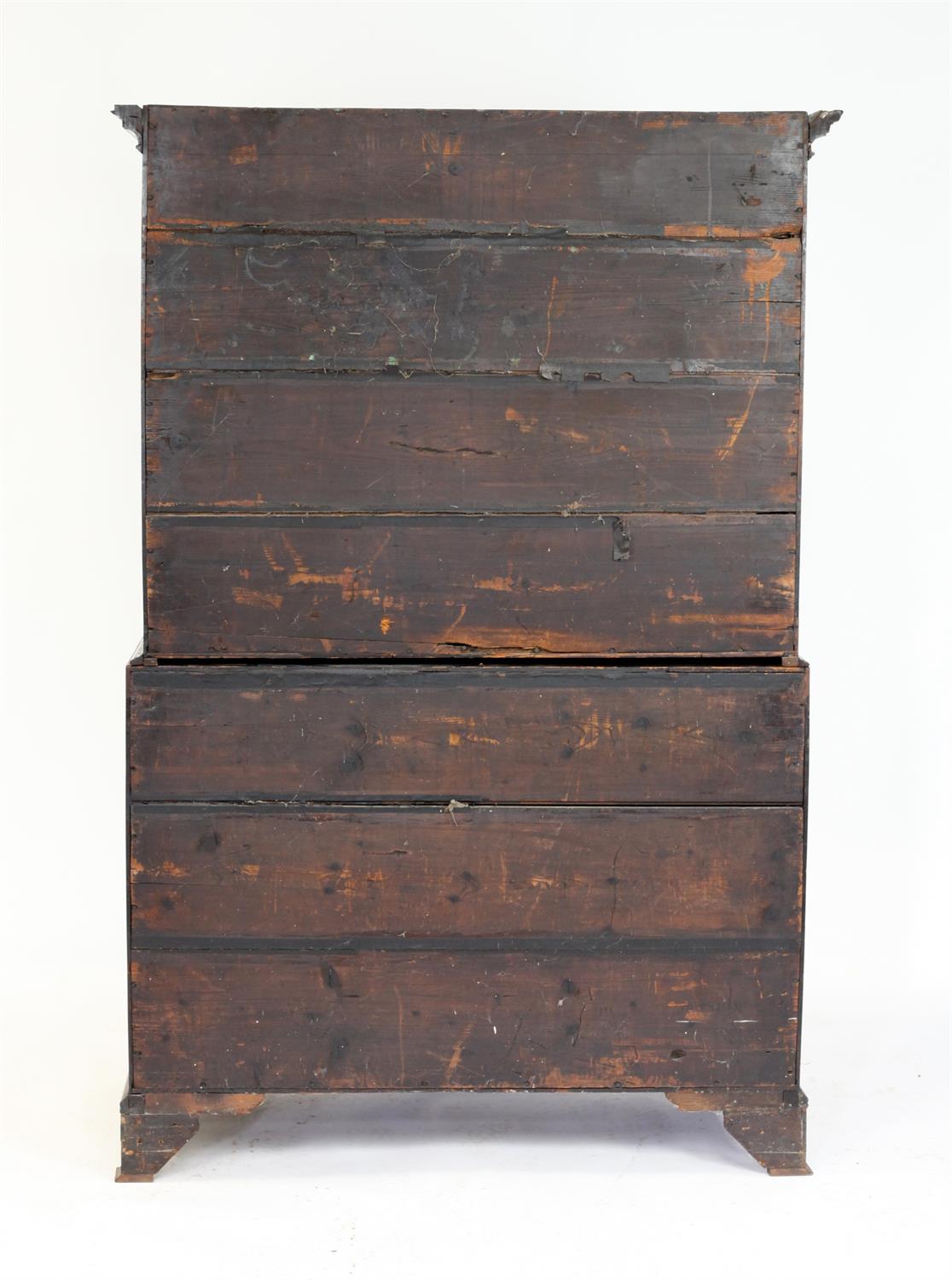 George III mahogany chest on chest of two short over three long drawers and three further drawers - Image 6 of 6