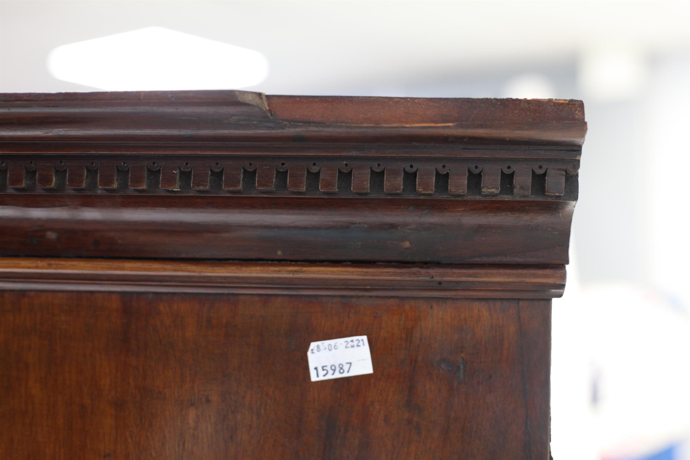 George III mahogany chest on chest of two short over three long drawers and three further drawers - Image 4 of 6