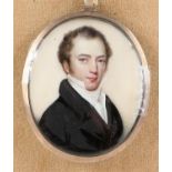 Attributed to Charles Shirreff (1750-1831) half length Miniature painting on ivory of a Gentleman