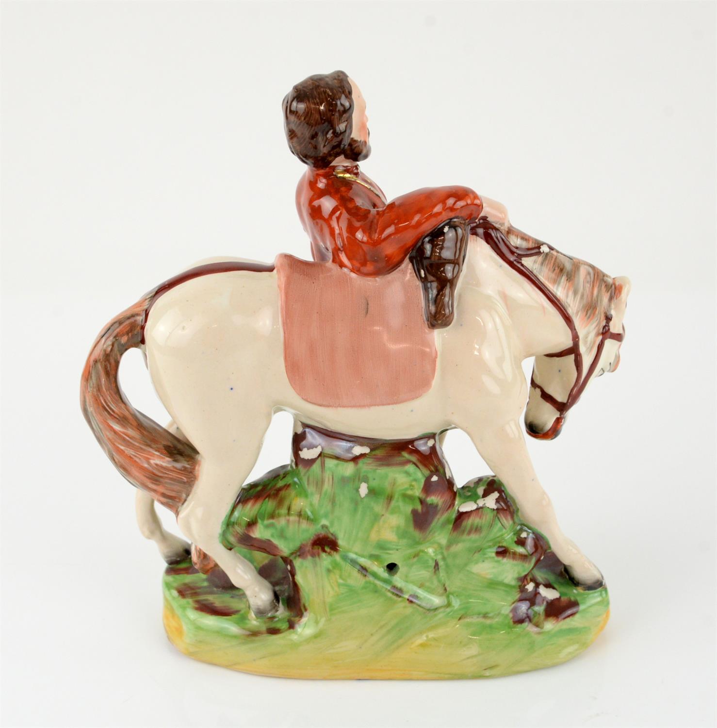 Staffordshire porcelain figure of Garibaldi, unmarked to base, h23cm - Image 2 of 3