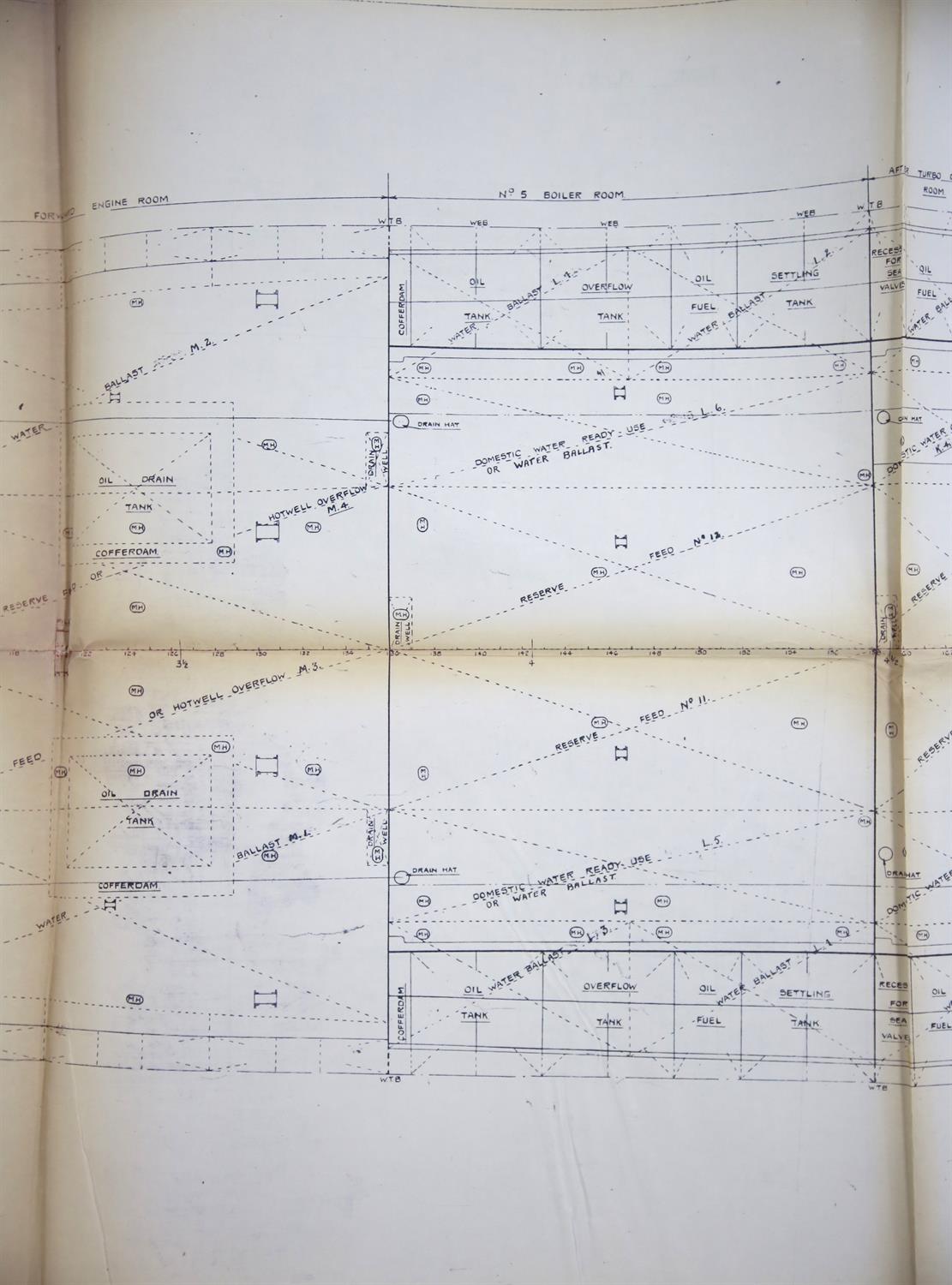 Full set of wartime deck plans for RMS Queen Mary, comprising 14 deck plans, each 2ft x 11ft and a - Image 43 of 80