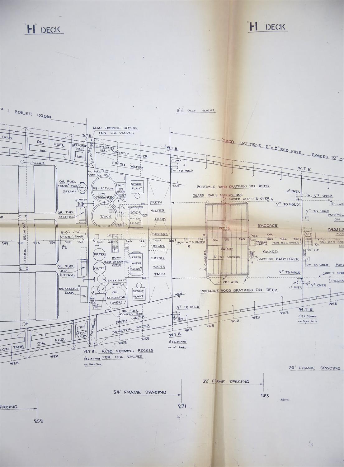 Full set of wartime deck plans for RMS Queen Mary, comprising 14 deck plans, each 2ft x 11ft and a - Image 15 of 80