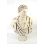 After the antique, Anthony Redmill faux marble reproduction, classical bust of a Roman youth,