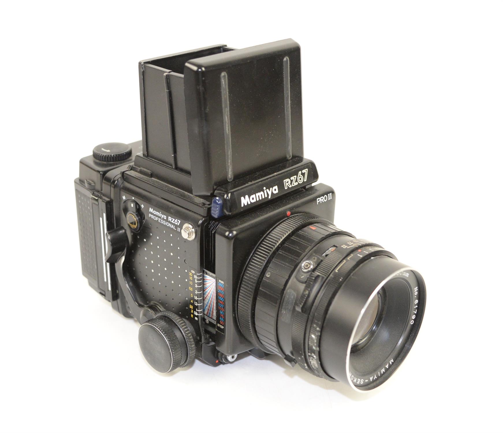 Mamiya RZ67 Pro II camera, with Mamiya-Sekor SF C 1:4 150MM No.61790 lens, H14 x W15.5 x D24cm