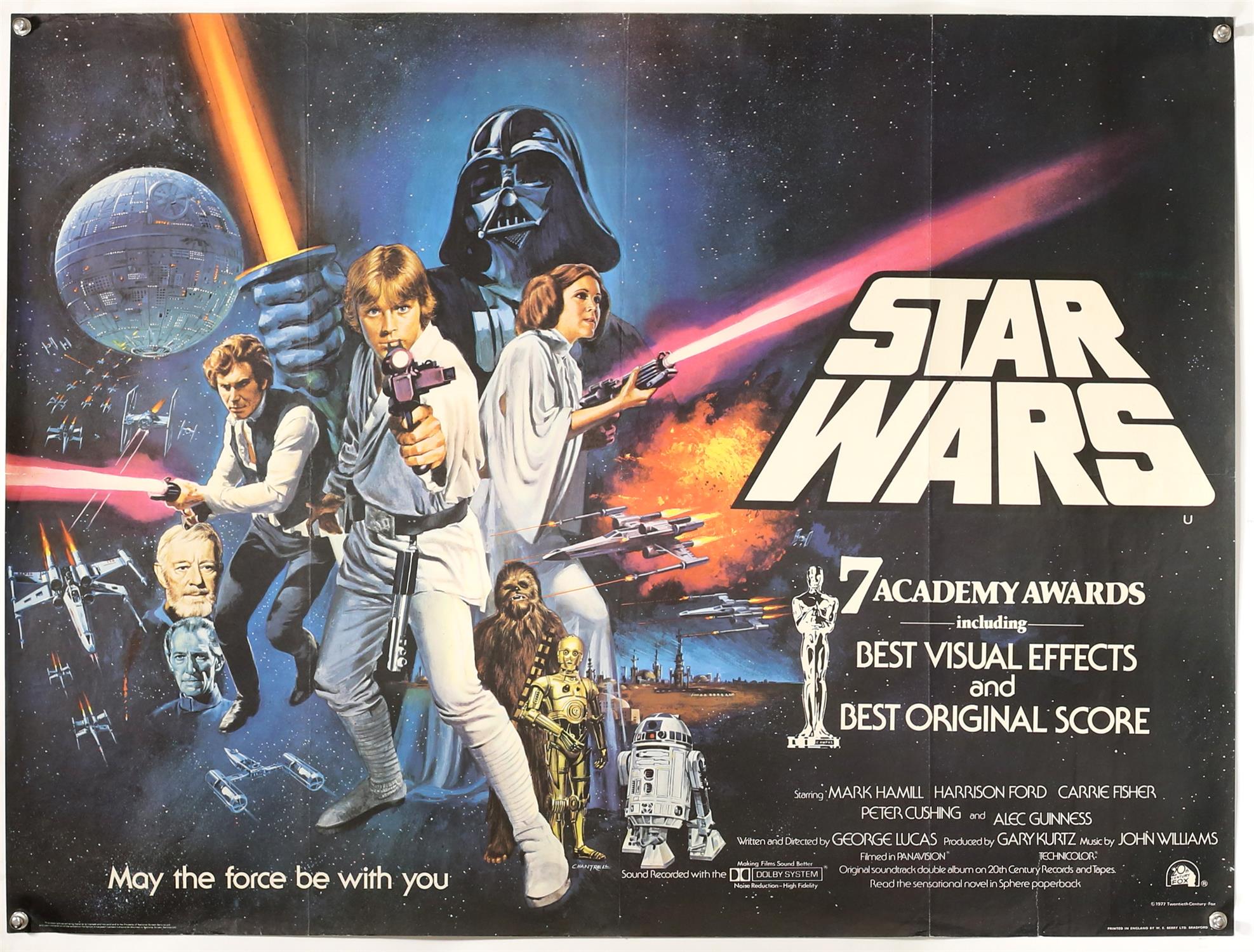 Star Wars (1977) British Quad film poster (Oscars style), directed by George Lucas and starring