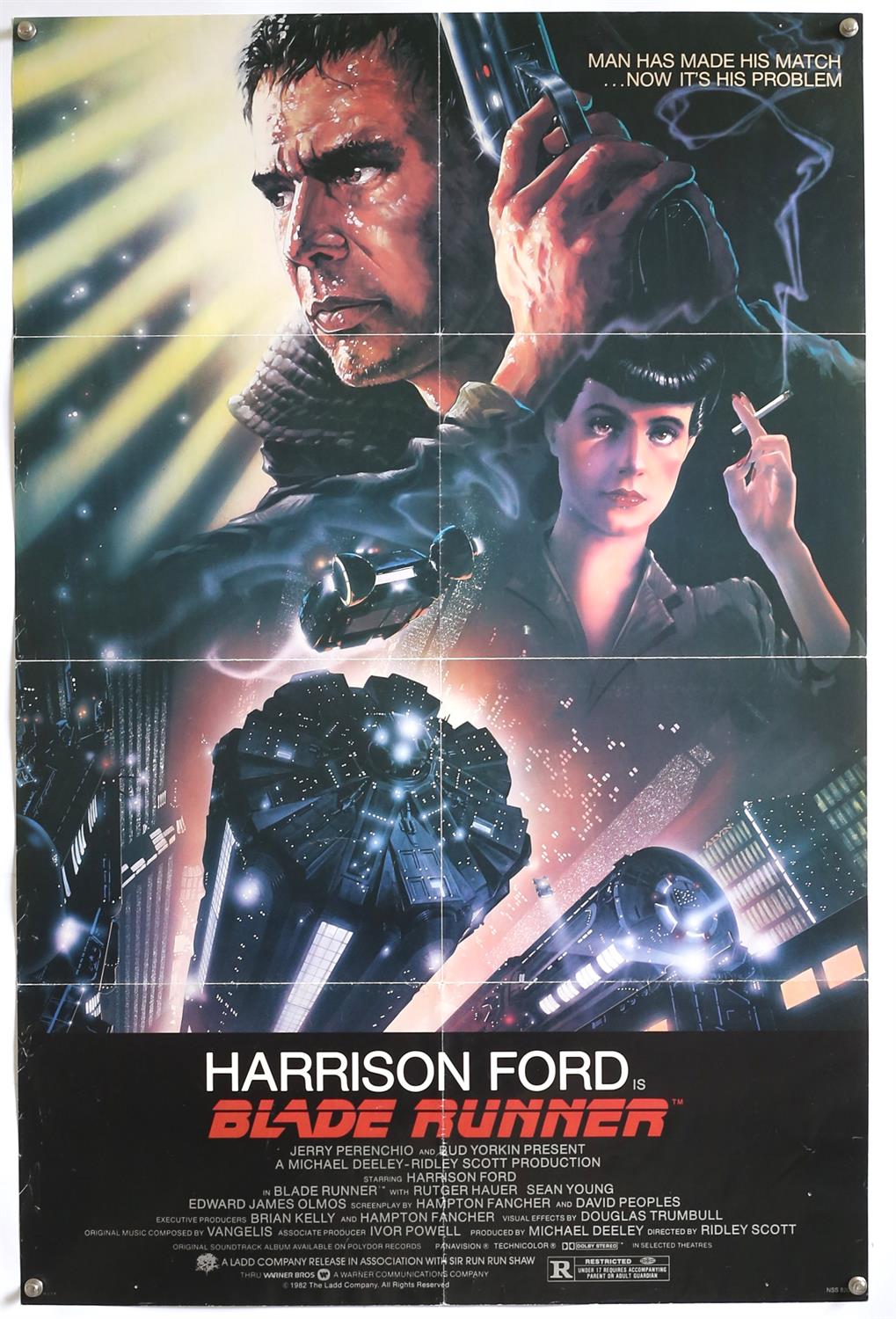 Blade Runner (1982) US One sheet film poster, artwork by John Alvin, directed by Ridley Scott,