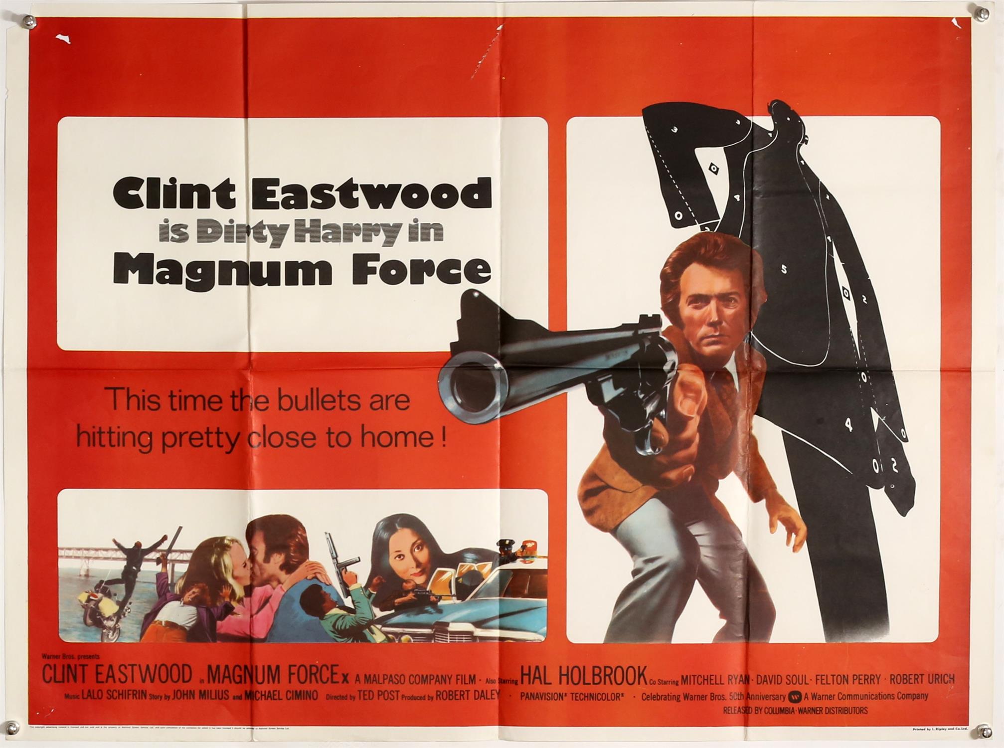 Magnum Force (1973) British Quad film poster, starring Clint Eastwood as Harry Callaghan,