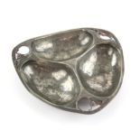 Serge Nekrassoff (Russian-American, 1895-1985), Art Nouveau style pewter hors d'oeuvres dish,