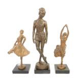 Nathan David (1930 - 2017), three resin figures of ballerinas, comprising a large figure of a