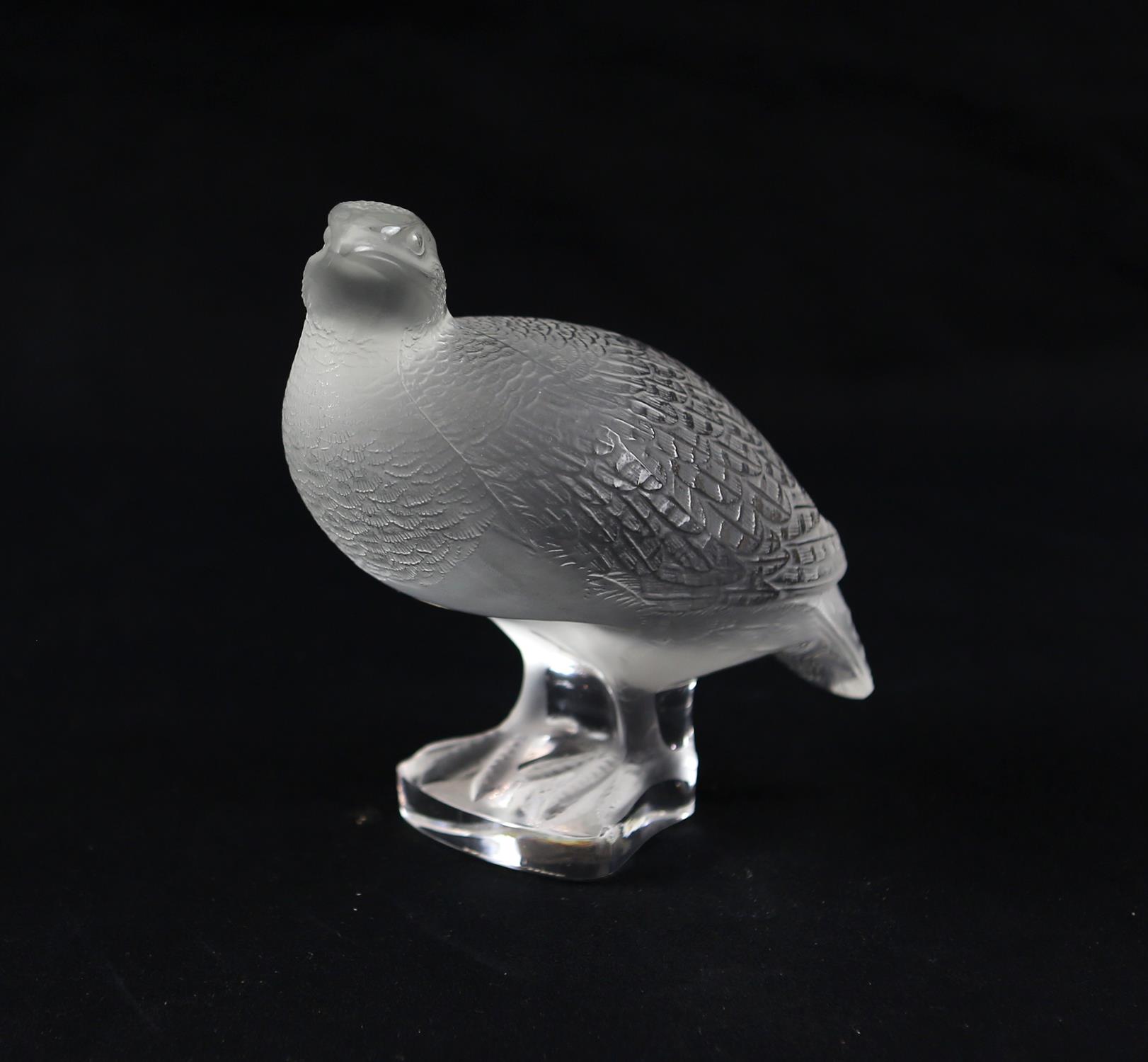 Lalique France Perdrix Inquiete Figurine, underside etched 'Lalique France 14cm - Image 2 of 6