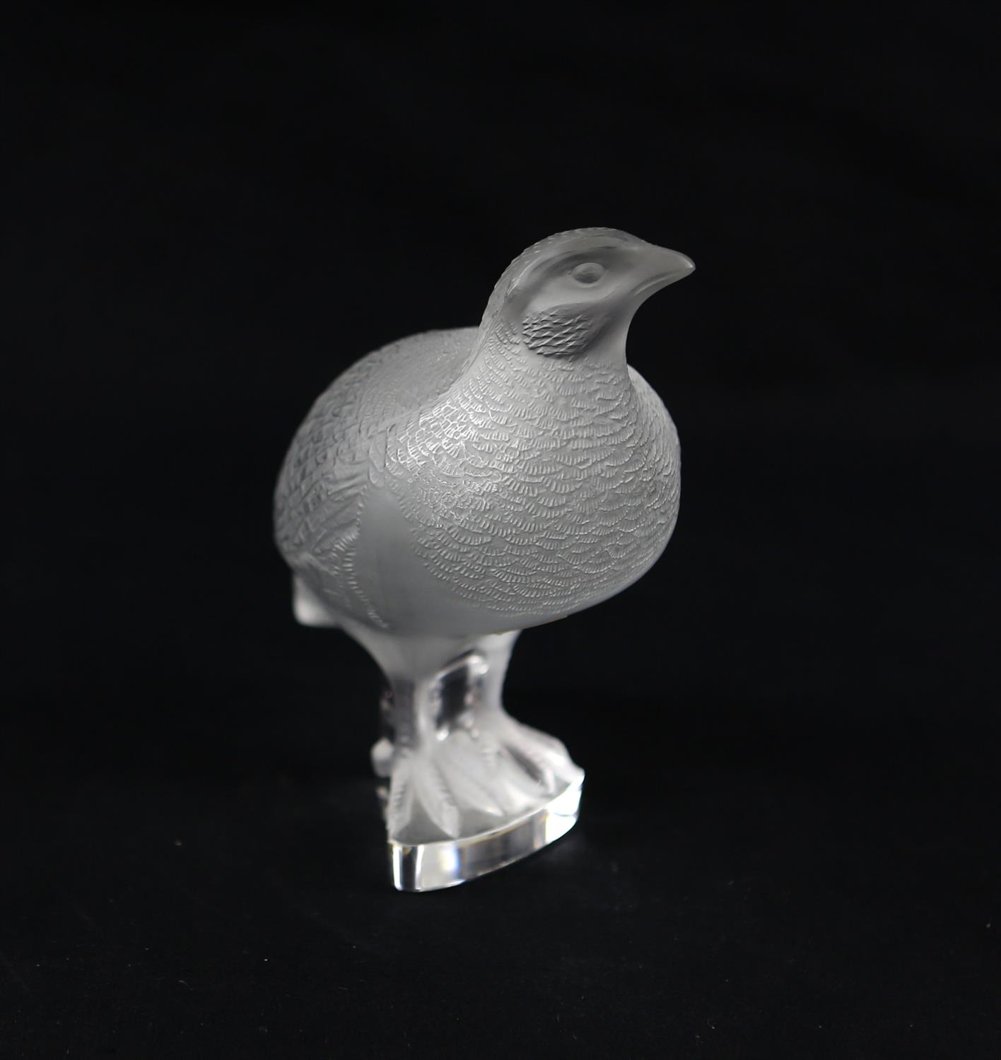 Lalique France Perdrix Inquiete Figurine, underside etched 'Lalique France 14cm - Image 3 of 6