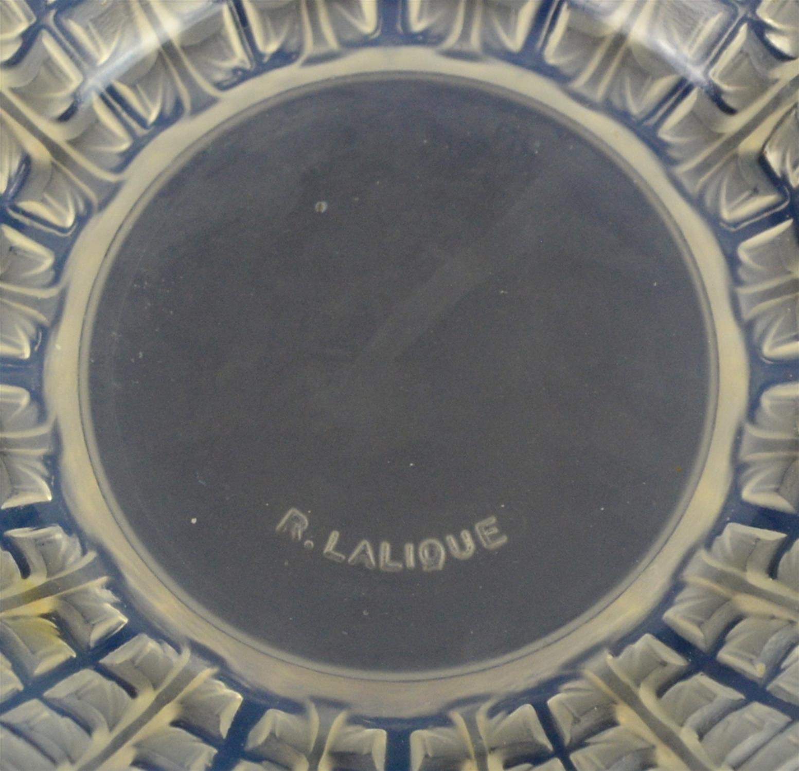 Rene Lalique Acacia pattern opalescent and frosted glass bowl, with bands of stylised leaf forms - Image 2 of 2