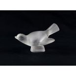 Lalique Crystal Sparrow, Colereux, wings spread, underside etched 'Lalique France'. 13.5cm L