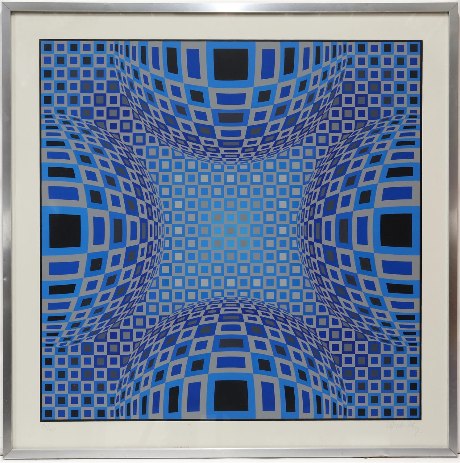 Victor Vasarely (1906-1997), Mita Blue, serigraph, signed and numbered 87/125 in pencil, - Image 2 of 2