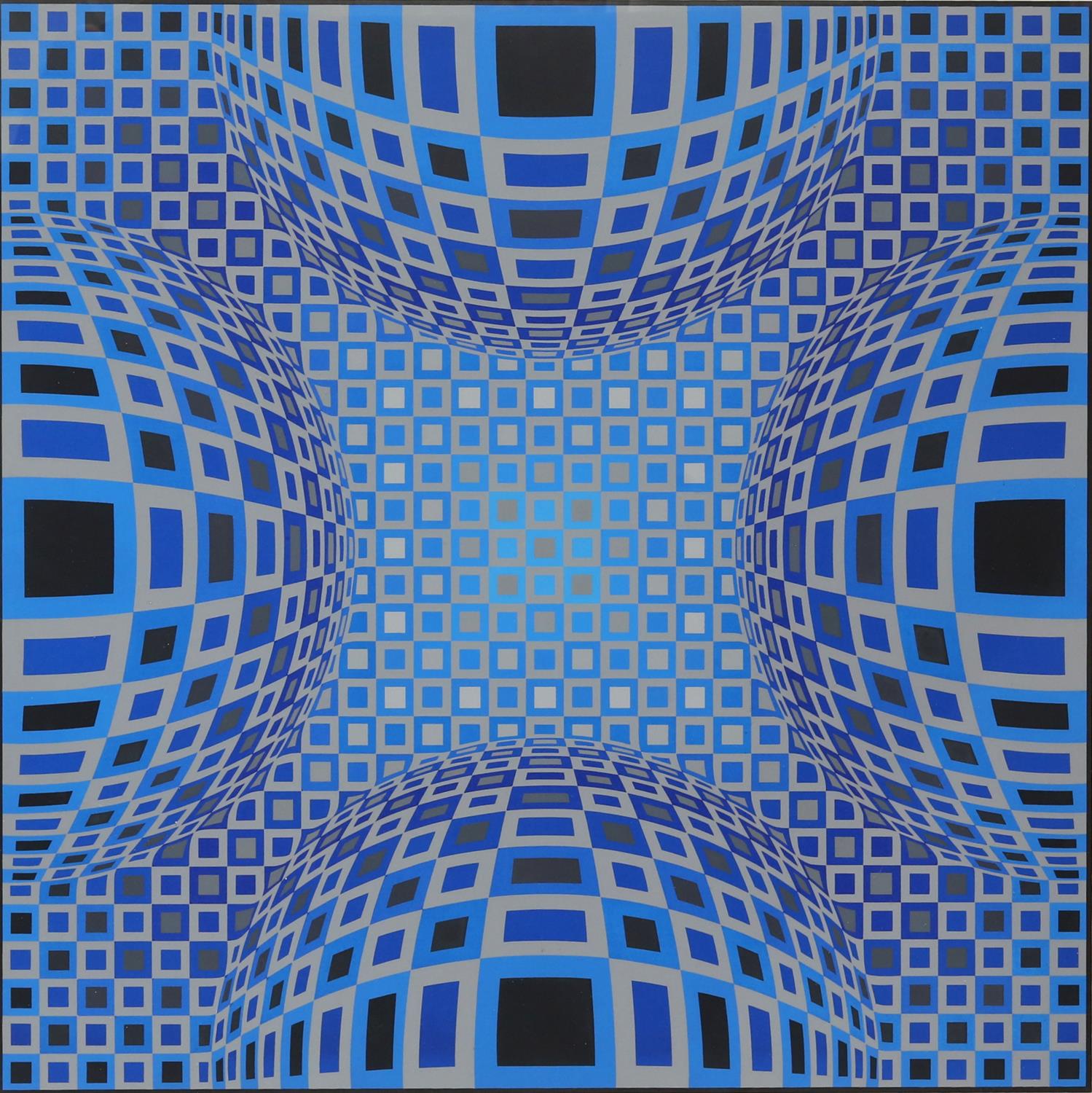 Victor Vasarely (1906-1997), Mita Blue, serigraph, signed and numbered 87/125 in pencil,