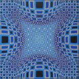 Victor Vasarely (1906-1997), Mita Blue, serigraph, signed and numbered 87/125 in pencil,