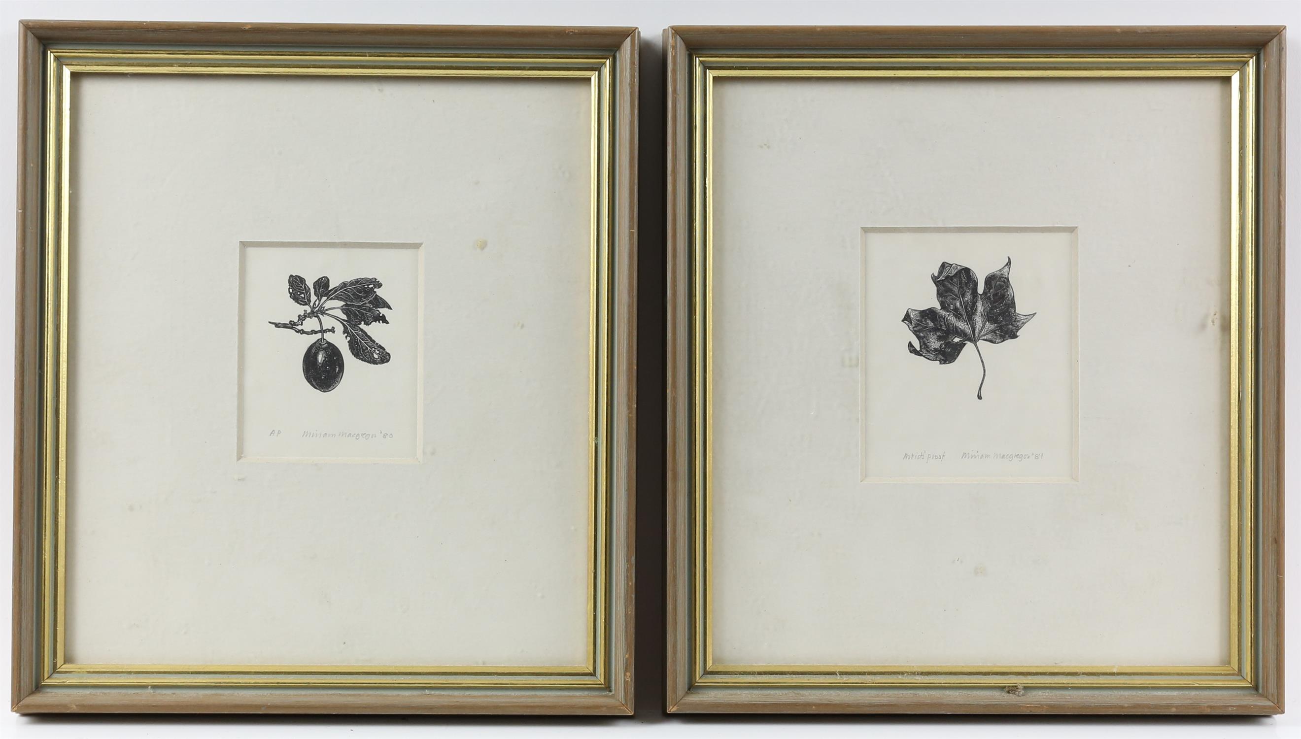 Miriam MacGregor (b.1935). Pair of botanical woodblock prints. Both Artist’s proofs.