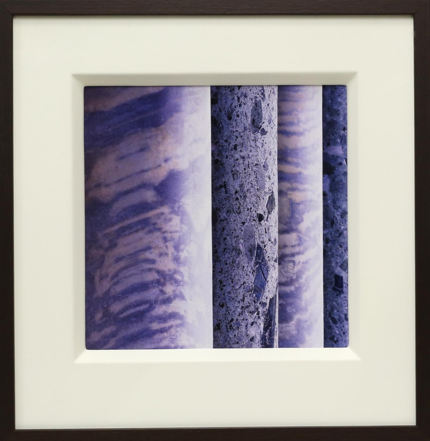 Set of eight contemporary abstract geological prints in purple. Framed. Includes some duplicates. - Image 4 of 7