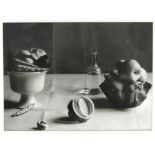 Pair of contemporary still life prints in black and white (64 x 75cm each). With a separate still