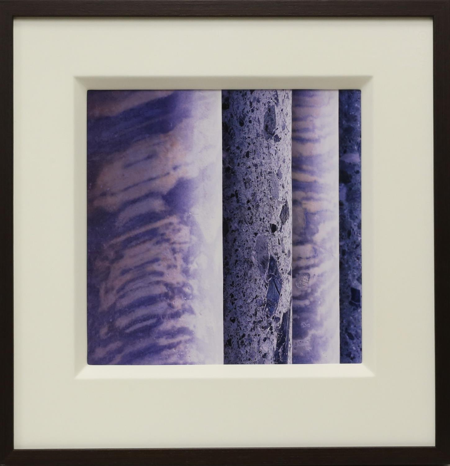 Set of eight contemporary abstract geological prints in purple. Framed. Includes some duplicates. - Image 6 of 7