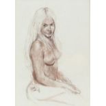 John Uht (British, b. 1924). ‘Blonde Seated Nude’. Pastel 1976. Signed and dated lower left.