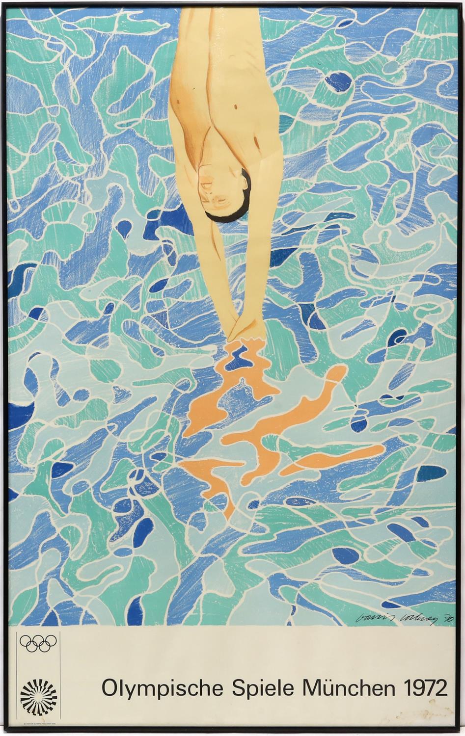 After David Hockney, Poster for the 1972 Munich Olympics, published by Edition Olympia 1972 GmbH - Image 2 of 3