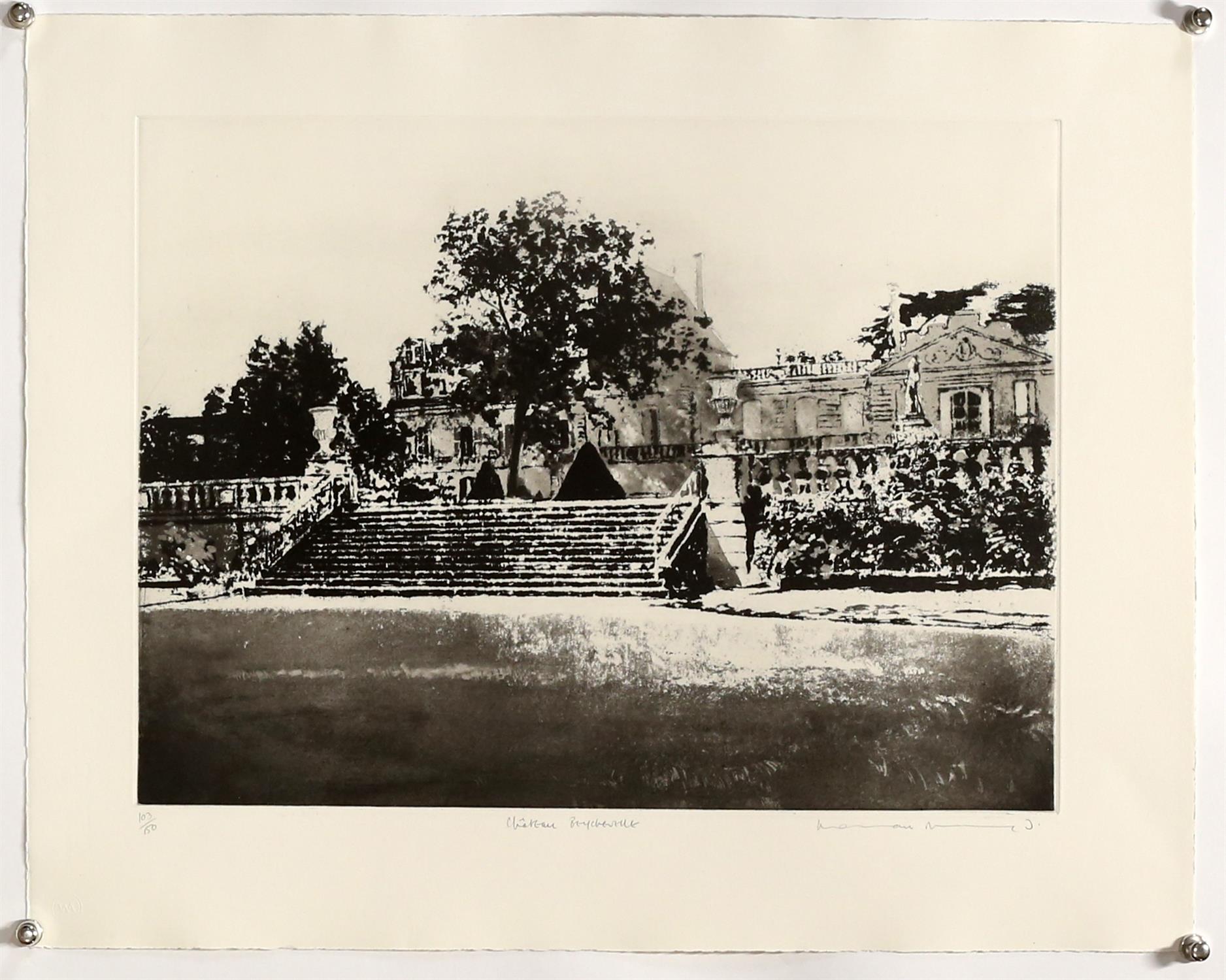 Norman Ackroyd RA CBE (British, b.1938). 'Chateau Beychevelle', limited edition etching, signed, - Image 2 of 2