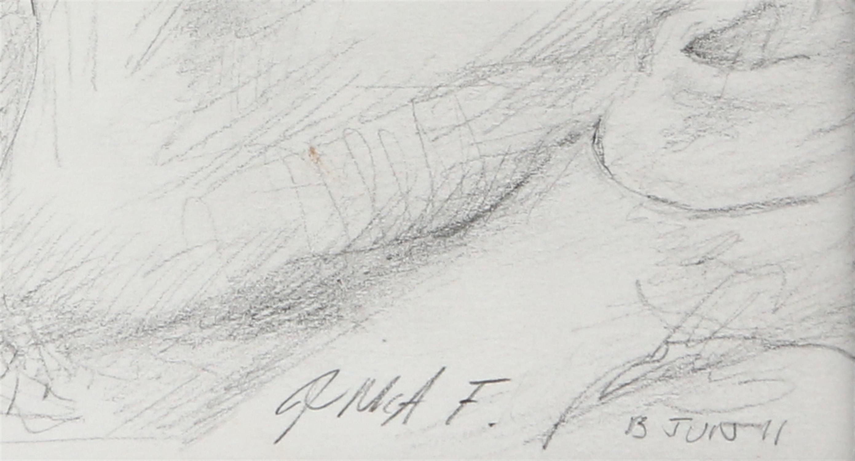 § Jane McAdam Freud (British, b.1958), original pencil sketch of the artist's father Lucian Freud - Image 3 of 3