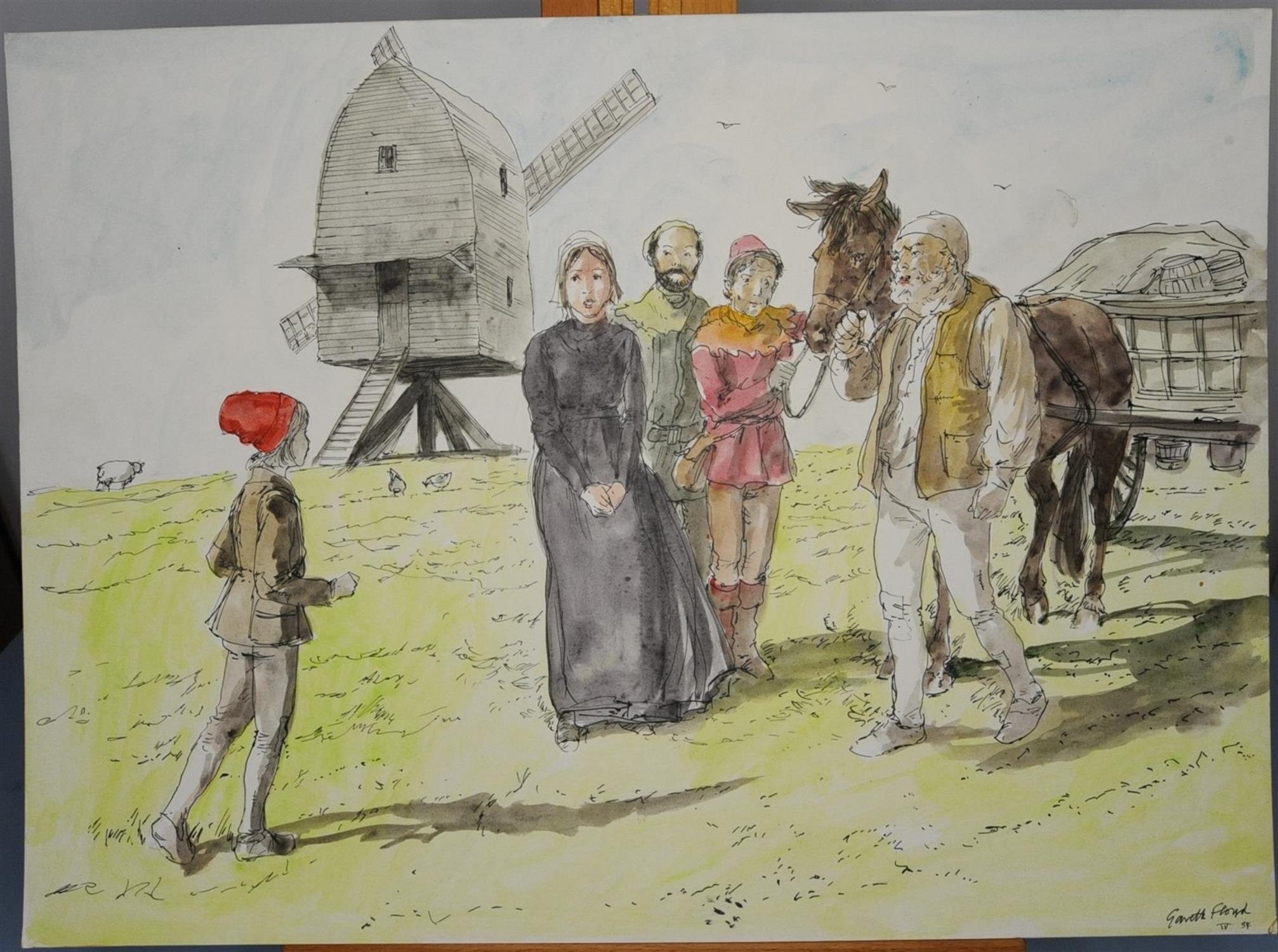 Jackanory, The Historic Windmill, Gareth Floyd (b.1940) Twelve original hand drawn illustrations
