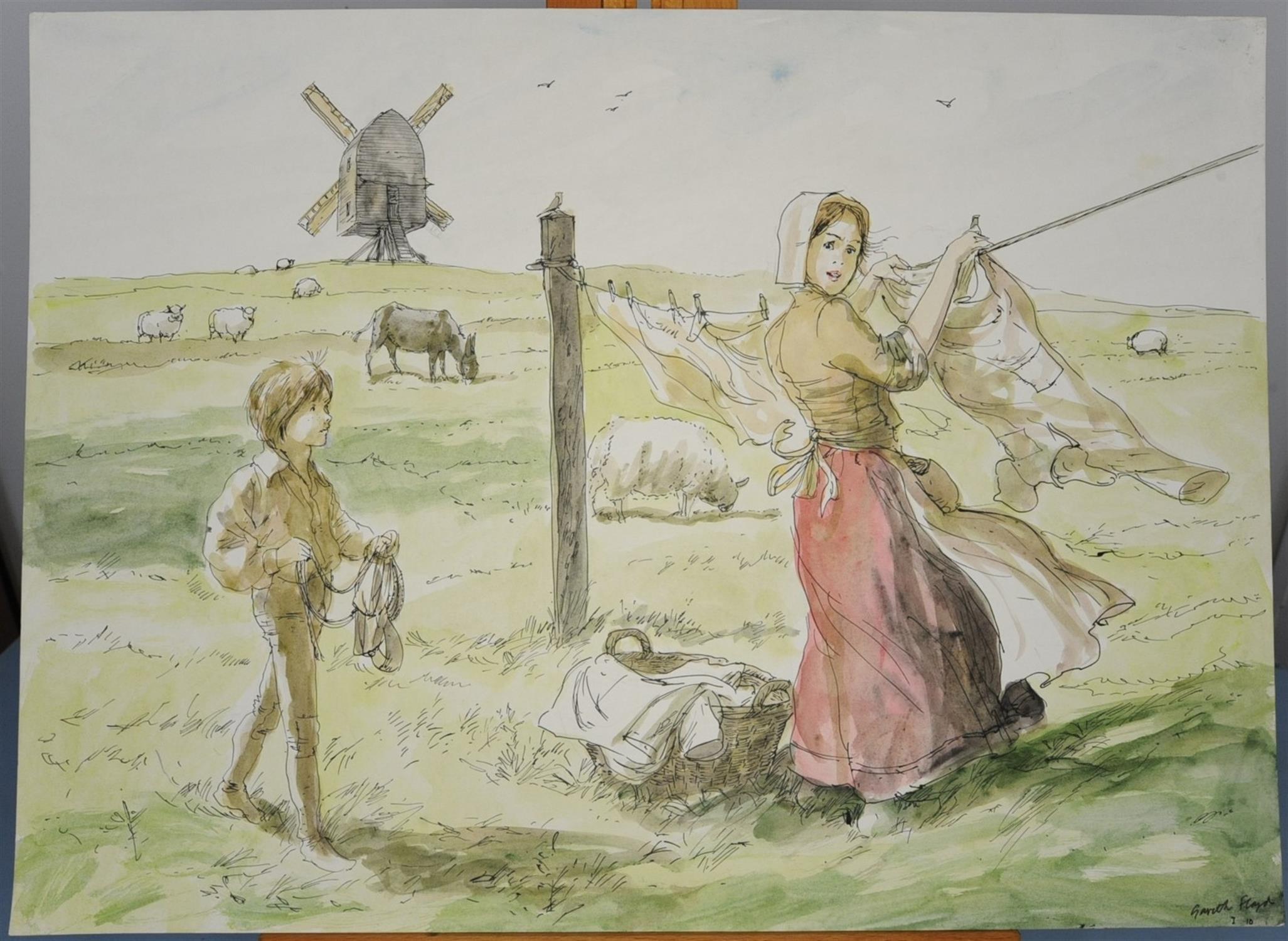 Jackanory, The Historic Windmill, Gareth Floyd (b.1940) Twelve original hand drawn illustrations - Image 12 of 12