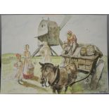 Jackanory, The Historic Windmill, Gareth Floyd (b.1940) Eight original hand drawn illustrations for