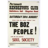 The Boz People 1965 Portsmouth Concert poster, this Boz Burrel’s group (he of later King Crimson &